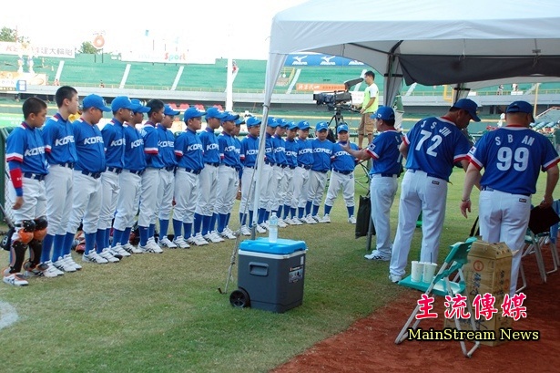 雖然韓籍少棒球員出現發燒嘔吐病狀，但教練團表示並不影響韓國隊整體戰力。（記者陳祺昌／攝）
