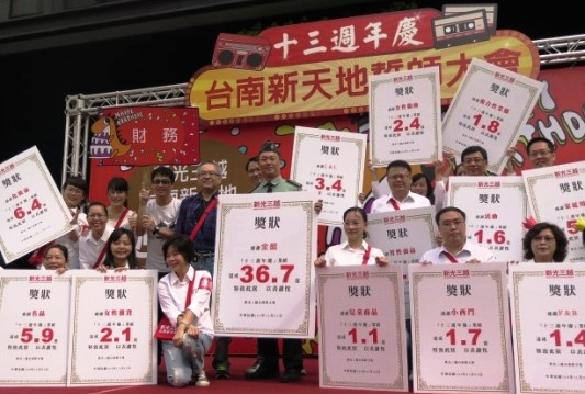 新光三越台南新天地宣誓要達成業績36.7億元。（記者陳祺昌攝）