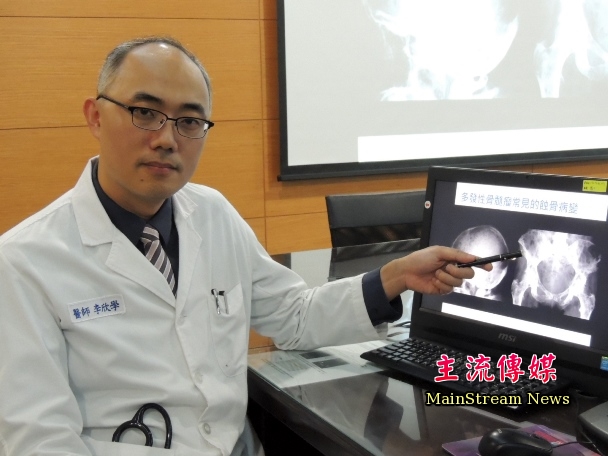 成大醫院血液腫瘤科醫師李欣學指出，多發性骨髓瘤是一種好發於老年人的癌症。(記者吳敏慈攝)