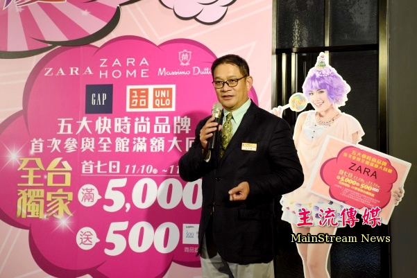 南紡購物中心營運長江文凱表示，為感謝消費者支持，週年慶第二波再推加碼優惠。(記者蔡宗憲攝)