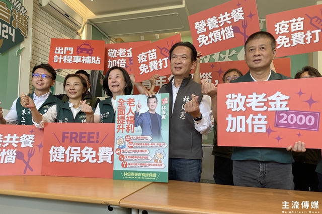 立委林俊憲針對台南市65歲以上長者，主張5大福利全面升級。(記者吳敏慈攝)