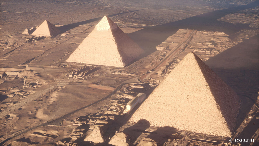 穿越4500年金字塔 奇美博物館推出VR冒險旅程 奇美博物館VR體驗《消失的法老》以古夫金字塔為場景,由哈佛專家團隊精準重現金字塔內部和周圍環境。圖片版權:excurio