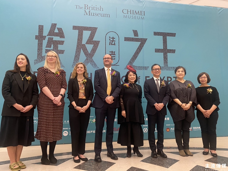 大英博物館團隊親自抵台出席奇美博物館《埃及之王：法老》特展。(記者吳敏慈攝)